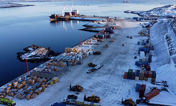 Port of Iqaluit with cargo traffic